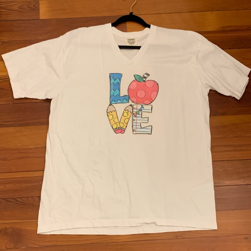 Comfort Colors Teacher Love Shirt EUC size L